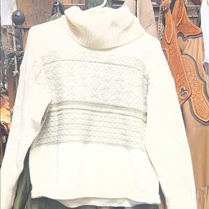 Hem & Thread Cream Cowl Neck Sweater